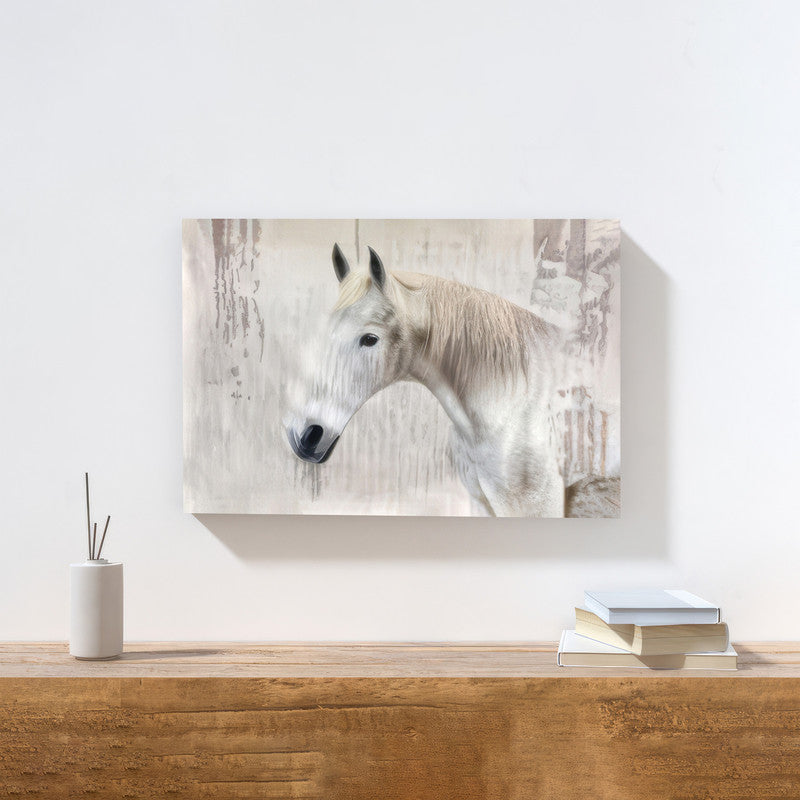 LuxuryStroke's Abstract Horse Painting, Abstract Animal Paintingsand Paintings Of Animals - White Horse Painting