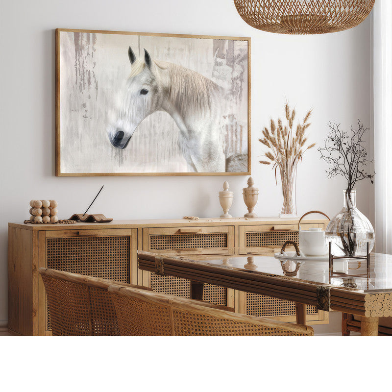 LuxuryStroke's Abstract Horse Painting, Abstract Animal Paintingsand Paintings Of Animals - White Horse Painting