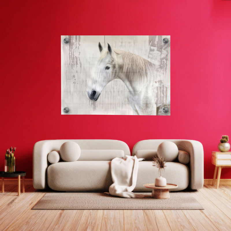 LuxuryStroke's Abstract Horse Painting, Abstract Animal Paintingsand Paintings Of Animals - White Horse Painting