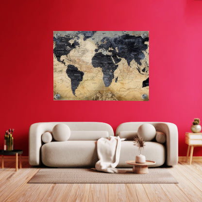 LuxuryStroke's World Map Landscape Art, Acrylic Landscape Paintingand Beautiful Landscape Art - World Map