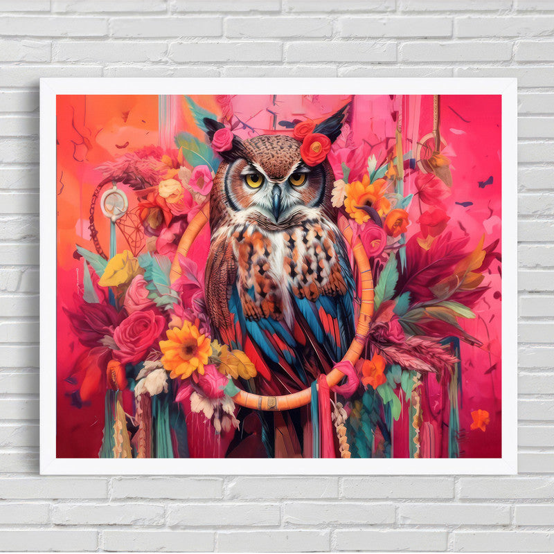 LuxuryStroke's Owl Painitng, Abstract Animal Paintingsand Paintings Of Animals - Minimalistic Owl Painting