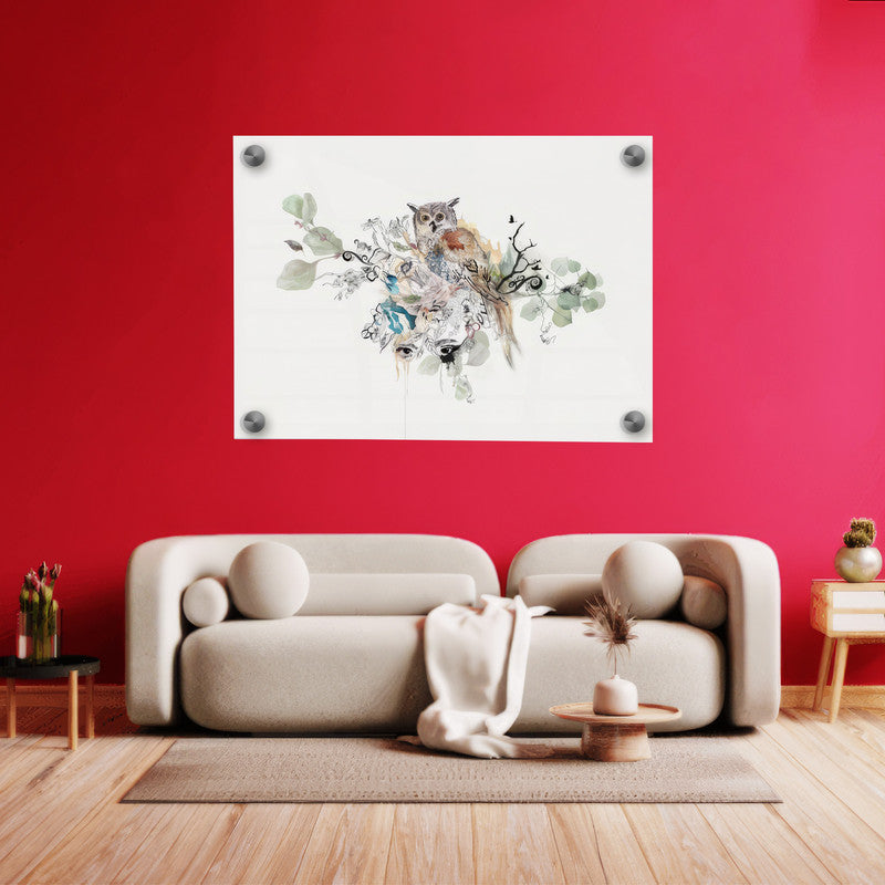 LuxuryStroke's Owl Birds Minimalistic Painitng, Abstract Animal Paintingsand Paintings Of Animals - Minimalistic Owl