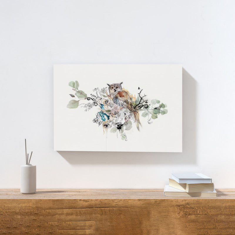 LuxuryStroke's Owl Birds Minimalistic Painitng, Abstract Animal Paintingsand Paintings Of Animals - Minimalistic Owl