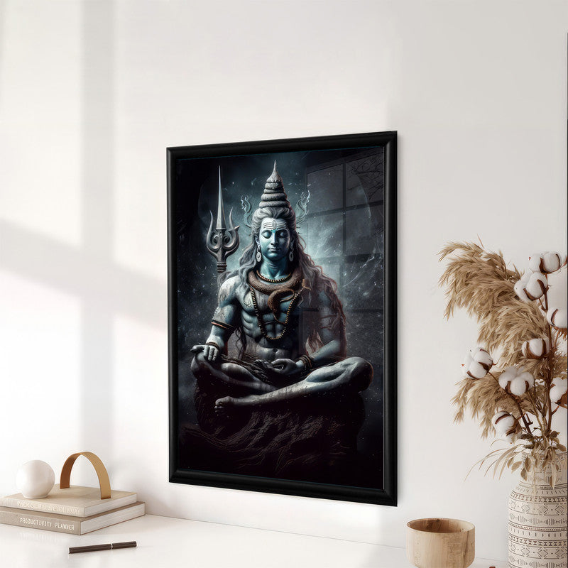 LuxuryStroke's Lord Shiva Paintigs , Lord Shiva Art Paintingsand Lord Shiva Paintigs  - Shiva's Tranquil Reverie: Spiritual Art That Reverberates