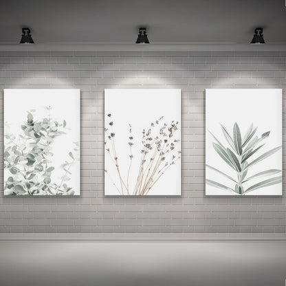 LuxuryStroke's Acrylic Painting Floral, Beautiful Floral Paintingand Beautiful Flower Painting - Botanical Art - Set of 3 Minimalistic Art Paintings