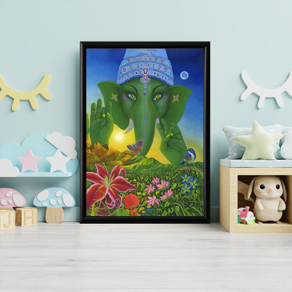 LuxuryStroke's Childrens Bedroom Wall Pictures, Ganesha Wall Artand Nursery Canvas Wall Art - Little Ganesha