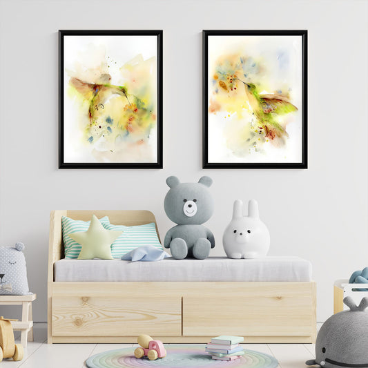 LuxuryStroke's Childrens Bedroom Wall Pictures, Nursery Animal Wall Artand Nursery Canvas Wall Art - Baby Birds