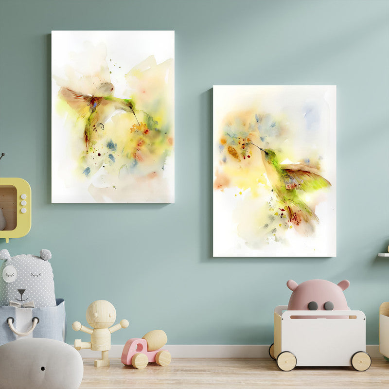 LuxuryStroke's Childrens Bedroom Wall Pictures, Nursery Animal Wall Artand Nursery Canvas Wall Art - Baby Birds