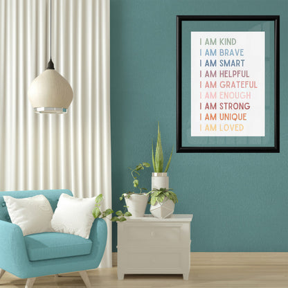 LuxuryStroke's Motivational Paintings For Students, Childrens Bedroom Wall Picturesand Children Nursery Wall Art - Affirmations For Kids