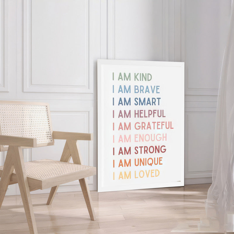 LuxuryStroke's Motivational Paintings For Students, Childrens Bedroom Wall Picturesand Children Nursery Wall Art - Affirmations For Kids