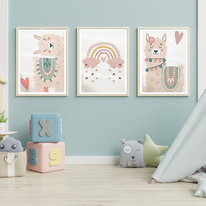 LuxuryStroke's Childrens Bedroom Wall Pictures, Nursery Animal Wall Artand Nursery Canvas Wall Art - Cute Animals