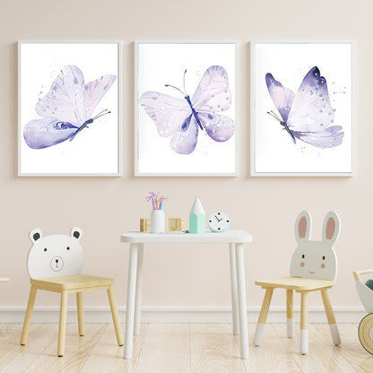 LuxuryStroke's Childrens Bedroom Wall Pictures, Nursery Animal Wall Artand Nursery Canvas Wall Art - Beautiful Butterflies