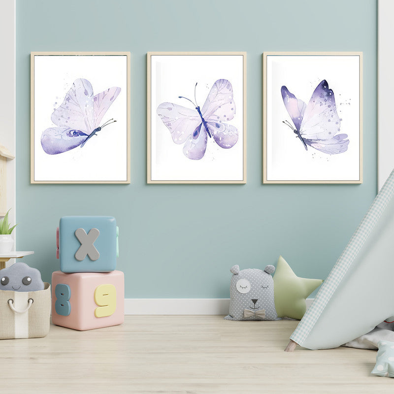 LuxuryStroke's Childrens Bedroom Wall Pictures, Nursery Animal Wall Artand Nursery Canvas Wall Art - Beautiful Butterflies