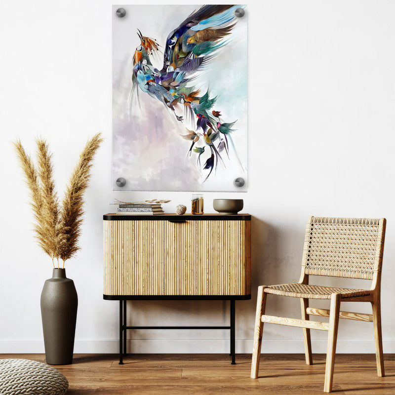 LuxuryStroke's Nursery Animal Wall Art, Nursery Canvas Wall Artand Childrens Bedroom Wall Pictures - Flying Birds In Bird