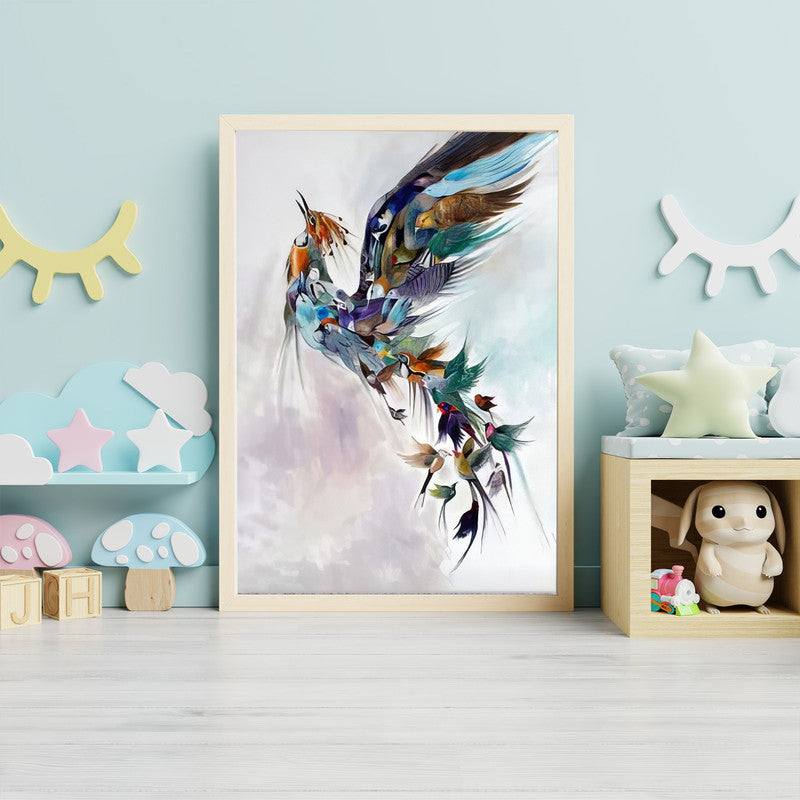 LuxuryStroke's Nursery Animal Wall Art, Nursery Canvas Wall Artand Childrens Bedroom Wall Pictures - Flying Birds In Bird