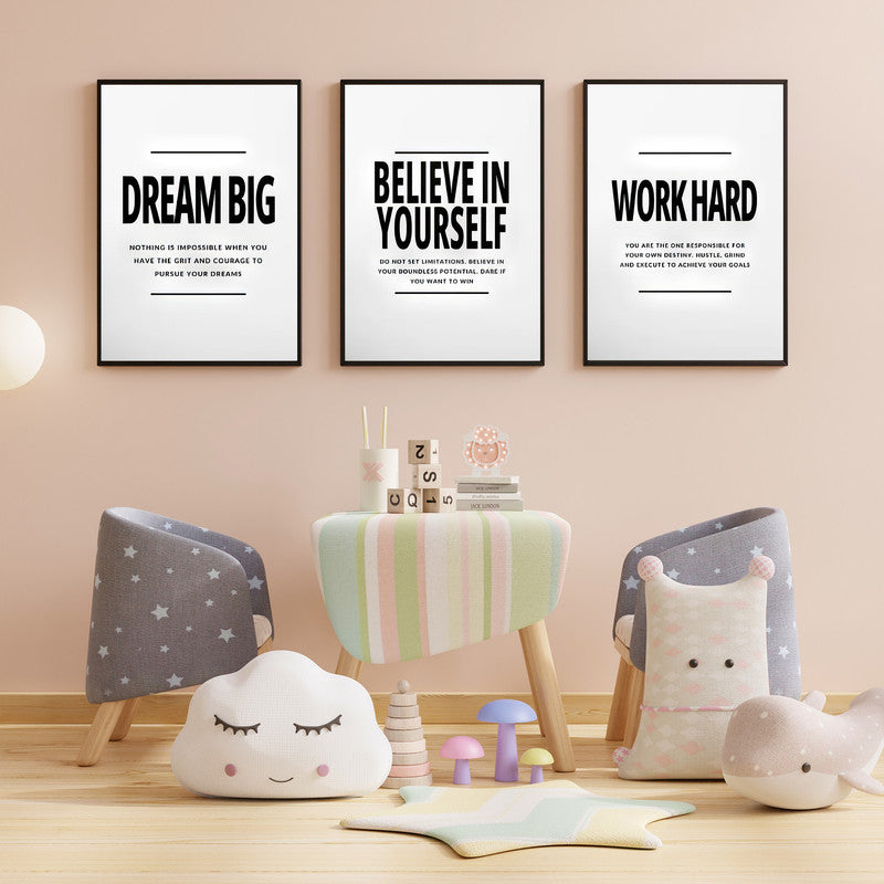 LuxuryStroke's Motivational Paintings For Students, Childrens Bedroom Wall Picturesand Children Nursery Wall Art - Motivation For Kids