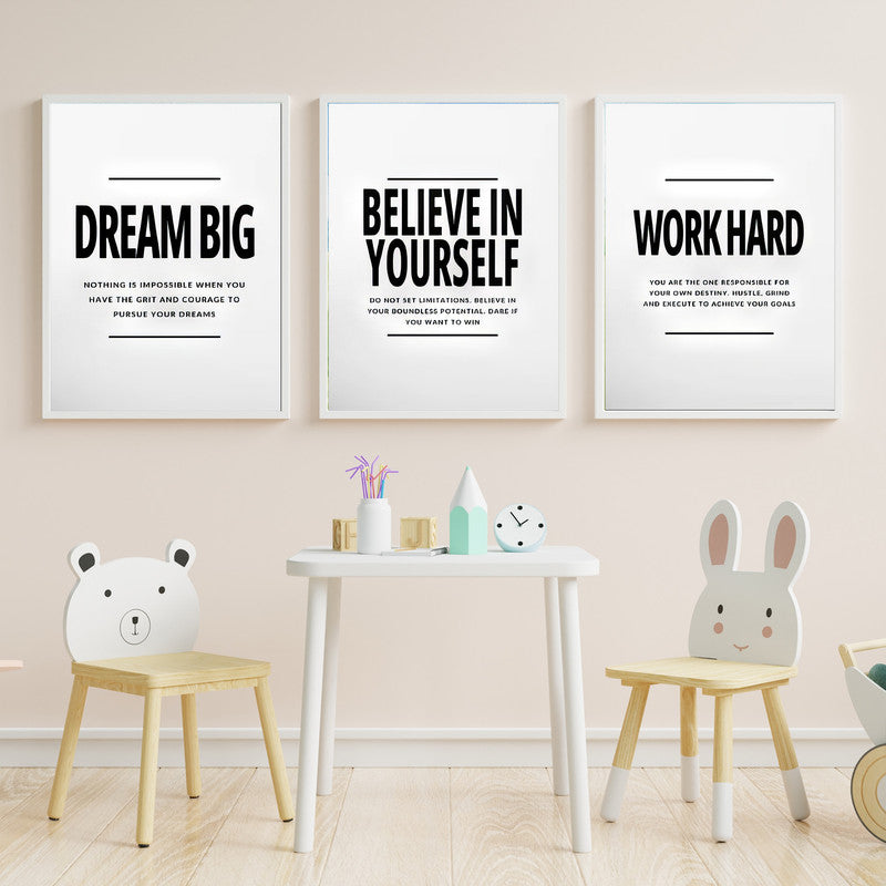 LuxuryStroke's Motivational Paintings For Students, Childrens Bedroom Wall Picturesand Children Nursery Wall Art - Motivation For Kids