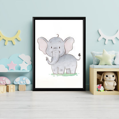 LuxuryStroke's Childrens Bedroom Wall Pictures, Nursery Animal Wall Artand Nursery Canvas Wall Art - Cute Baby Elephant