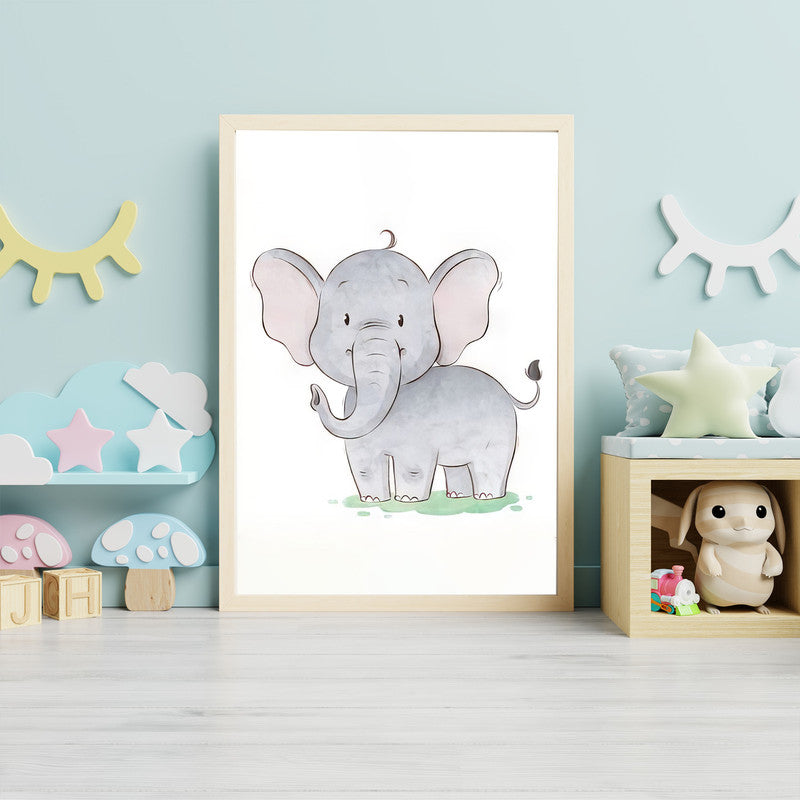 LuxuryStroke's Childrens Bedroom Wall Pictures, Nursery Animal Wall Artand Nursery Canvas Wall Art - Cute Baby Elephant