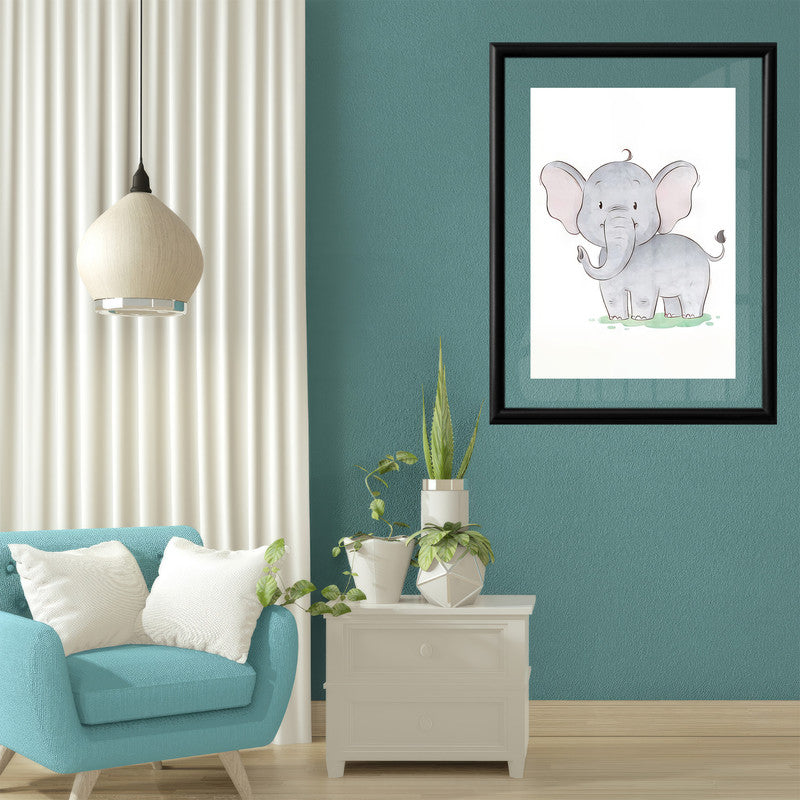 LuxuryStroke's Childrens Bedroom Wall Pictures, Nursery Animal Wall Artand Nursery Canvas Wall Art - Cute Baby Elephant