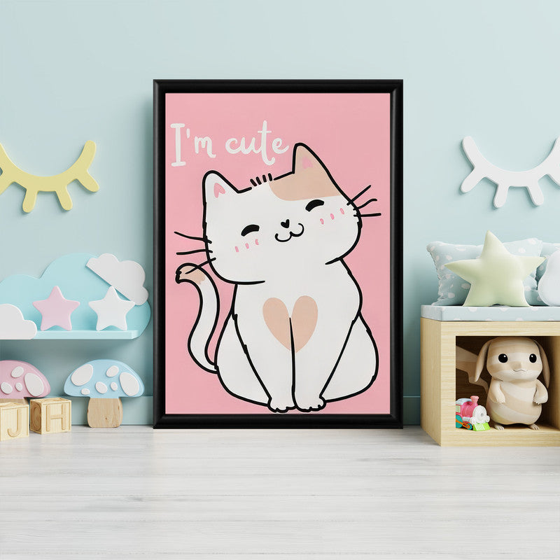 LuxuryStroke's Childrens Bedroom Wall Pictures, Nursery Animal Wall Artand Nursery Canvas Wall Art - I Am Cute Kitten