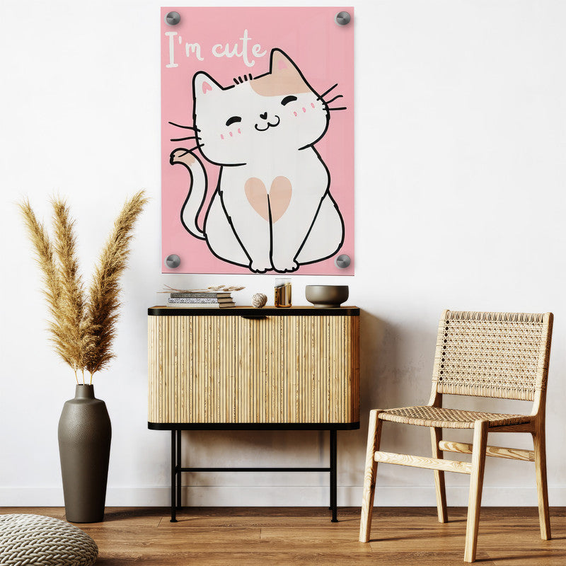 LuxuryStroke's Childrens Bedroom Wall Pictures, Nursery Animal Wall Artand Nursery Canvas Wall Art - I Am Cute Kitten