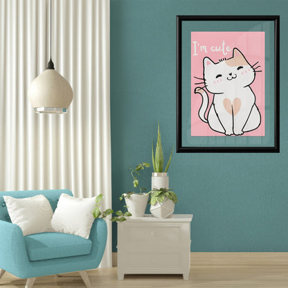 LuxuryStroke's Childrens Bedroom Wall Pictures, Nursery Animal Wall Artand Nursery Canvas Wall Art - I Am Cute Kitten