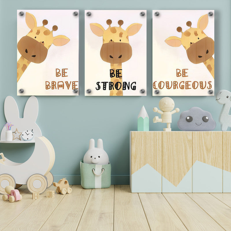 LuxuryStroke's Childrens Bedroom Wall Pictures, Nursery Animal Wall Artand Motivational Paintings For Students - Affirmations For Kids