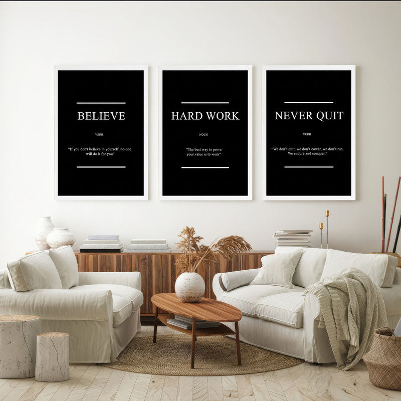 LuxuryStroke's Painting Motivational Quotes, Motivation Painting Quotesand Motivation Paintings With Quotes - Motivational Art - Three Paintings Inspiring Belief, Hard Work And Perseverance