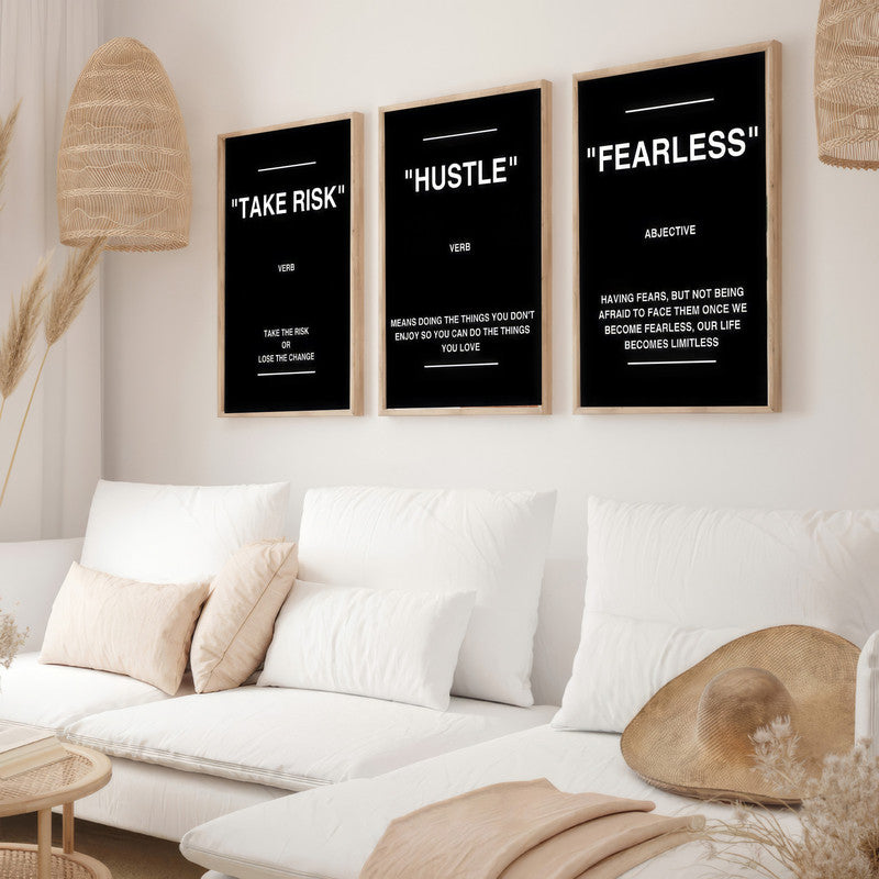 LuxuryStroke's Painting Motivational Quotes, Motivation Painting Quotesand Motivation Paintings With Quotes - Motivational Art - A Trio of Paintings Encouraging Risk-Taking, Hustle And Fearlessness