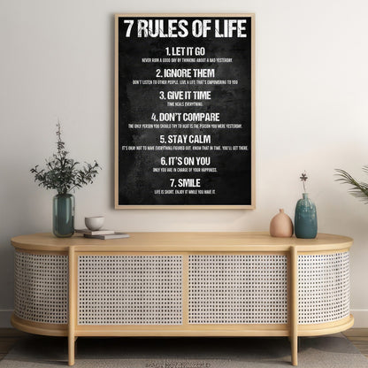 LuxuryStroke's Inspirational Art Paintings, Motivation Painting Quotesand Motivation Paintings With Quotes - Guiding Light: A Motivational Poster With 7 Rules For Life