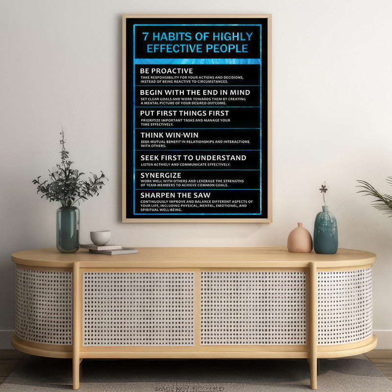 LuxuryStroke's Money Motivational Wall Art, Motivational Paintings For Studentsand Motivation Paintings - Success Blueprint: 7 Habits Of Highly Effective People ??? A Motivational Poster