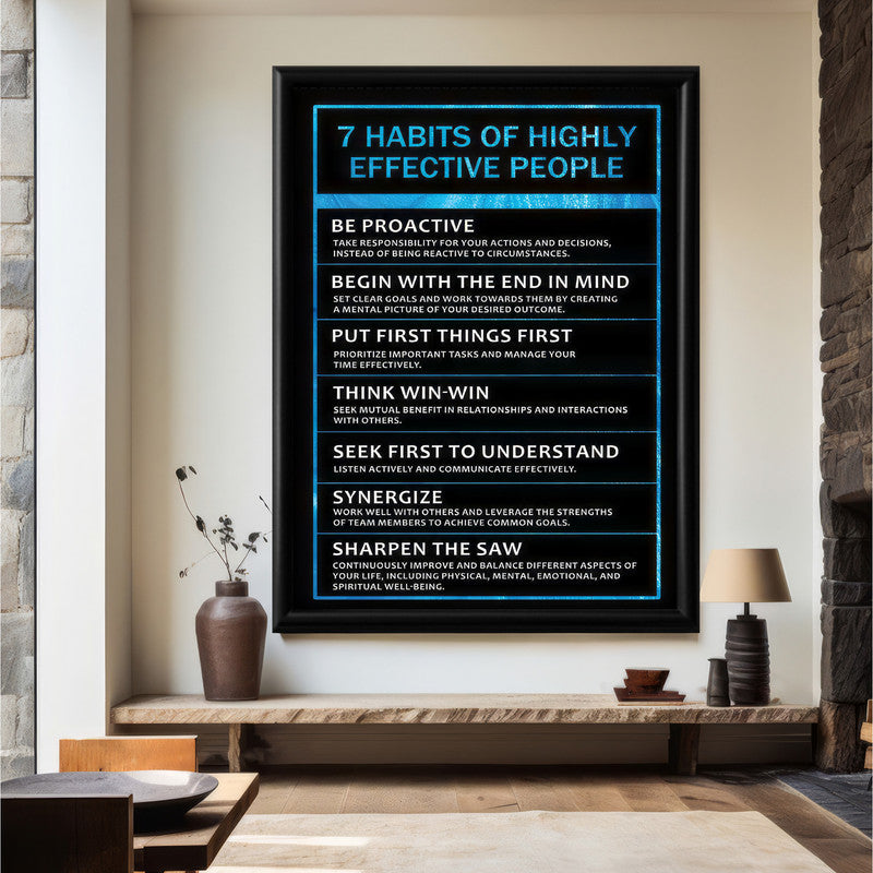 LuxuryStroke's Money Motivational Wall Art, Motivational Paintings For Studentsand Motivation Paintings - Success Blueprint: 7 Habits Of Highly Effective People ??? A Motivational Poster