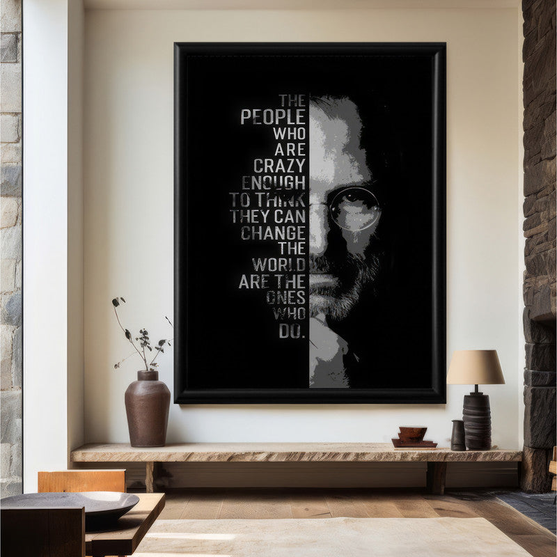 LuxuryStroke's Painting Motivational Quotes, Inspirational Art Paintingsand Motivation Paintings - Unleash Your Inner Visionary: Steve Jobs Motivational Poster
