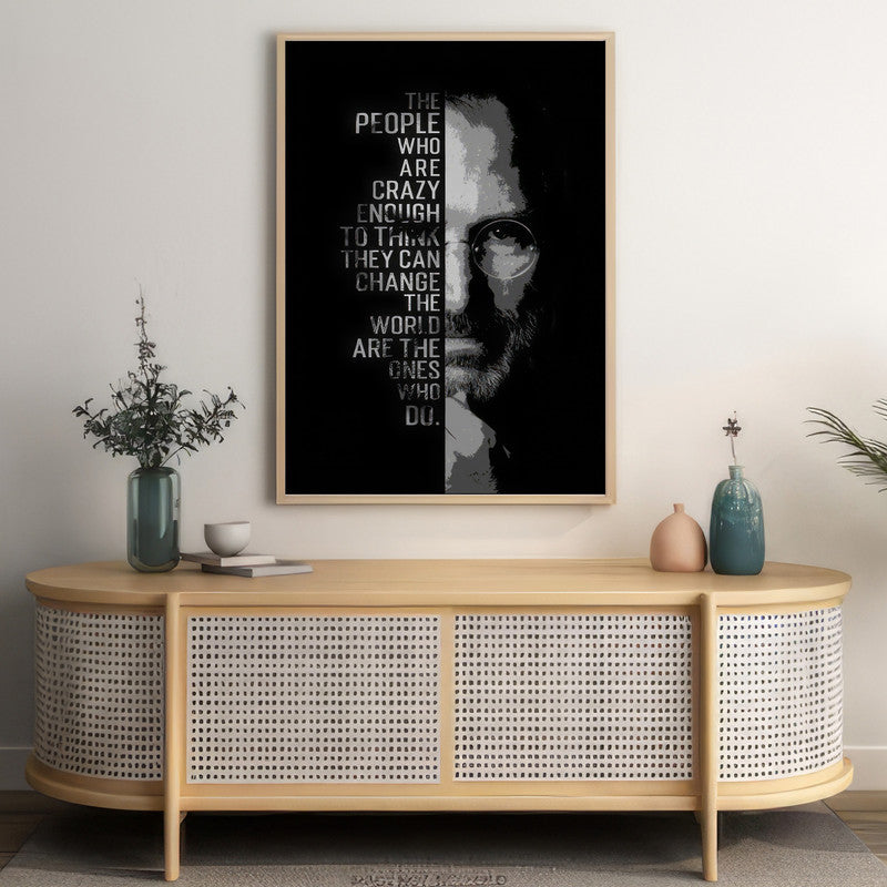 LuxuryStroke's Painting Motivational Quotes, Inspirational Art Paintingsand Motivation Paintings - Unleash Your Inner Visionary: Steve Jobs Motivational Poster