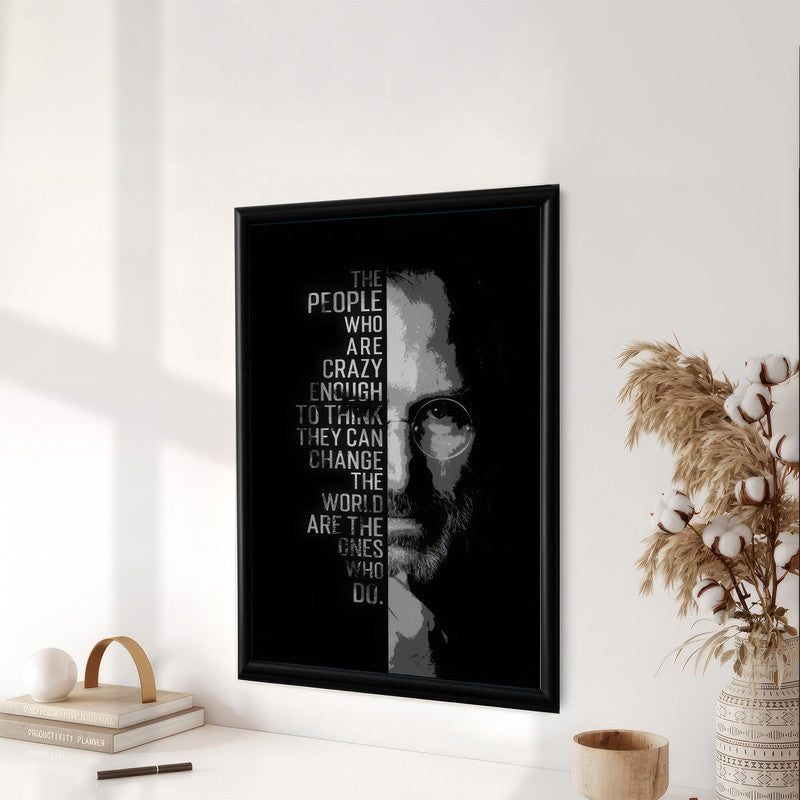 LuxuryStroke's Painting Motivational Quotes, Inspirational Art Paintingsand Motivation Paintings - Unleash Your Inner Visionary: Steve Jobs Motivational Poster
