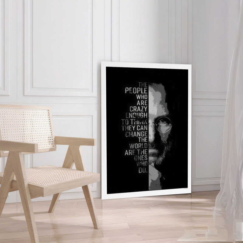 LuxuryStroke's Painting Motivational Quotes, Inspirational Art Paintingsand Motivation Paintings - Unleash Your Inner Visionary: Steve Jobs Motivational Poster