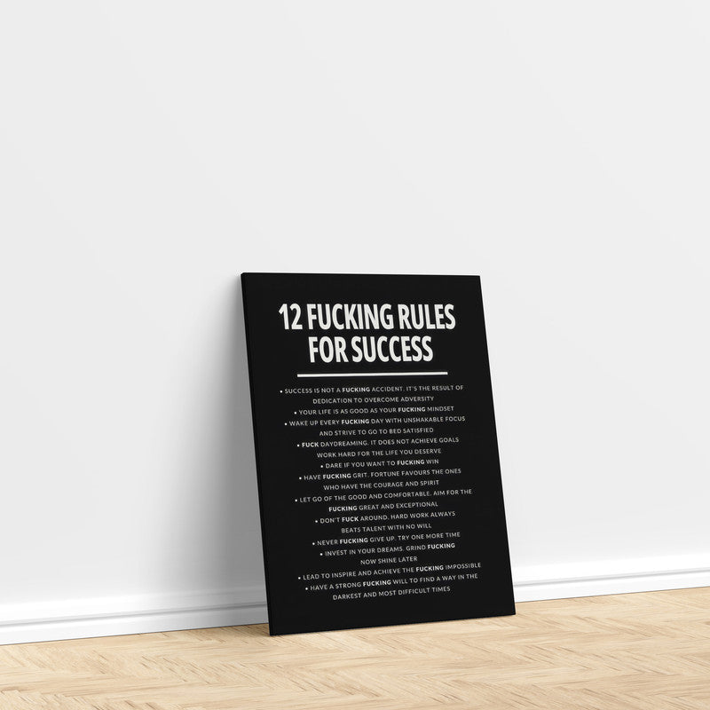 LuxuryStroke's Most Inspirational Paintings, Best Motivational Paintingand Inspirational Quotes On Artwork - Success Unveiled: A Motivational Poster With 12 Rules For Success