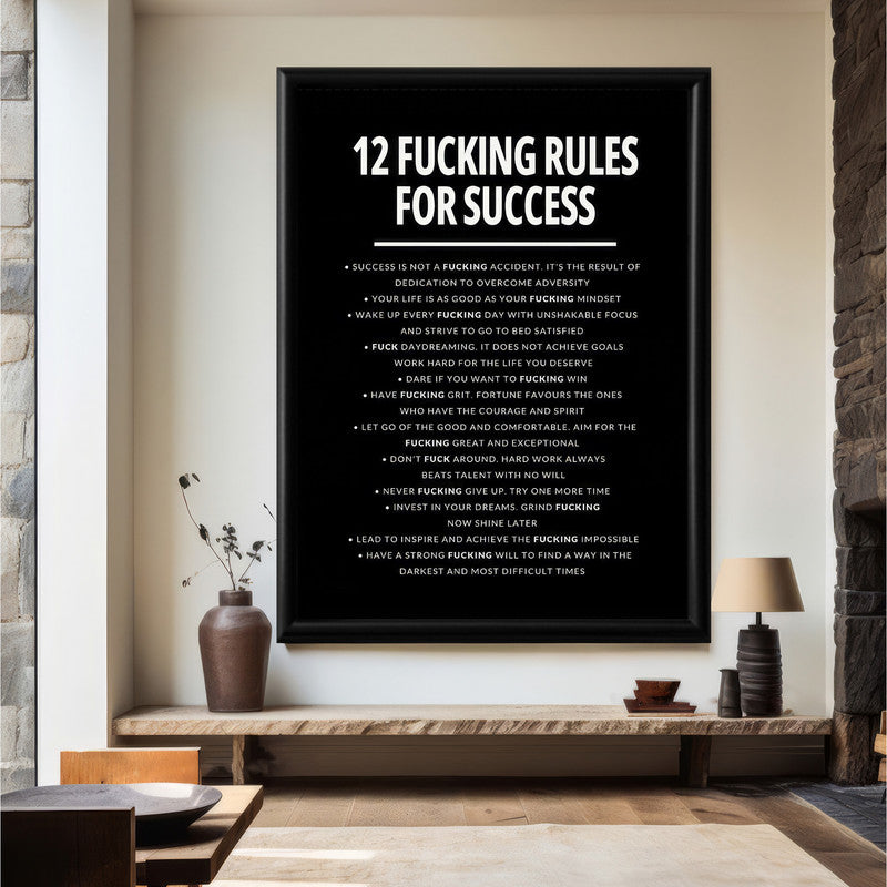 LuxuryStroke's Most Inspirational Paintings, Best Motivational Paintingand Inspirational Quotes On Artwork - Success Unveiled: A Motivational Poster With 12 Rules For Success