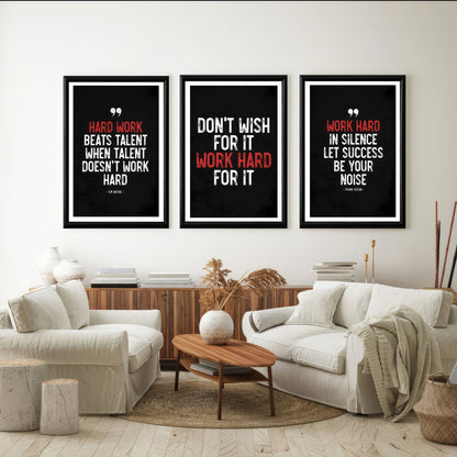 LuxuryStroke's Motivation Paintings With Quotes, Motivation Painting Quotesand Painting Motivational Quotes - Motivation Art -Chase Your Dreams With Grit - Set Of 3 Motivational Posters