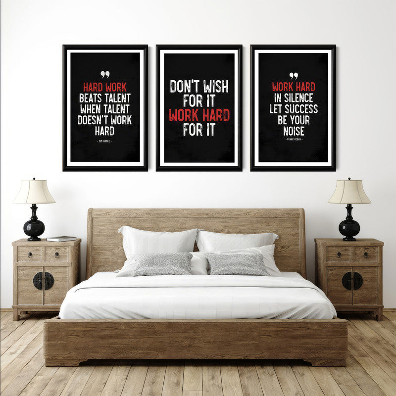 LuxuryStroke's Motivation Paintings With Quotes, Motivation Painting Quotesand Painting Motivational Quotes - Motivation Art -Chase Your Dreams With Grit - Set Of 3 Motivational Posters