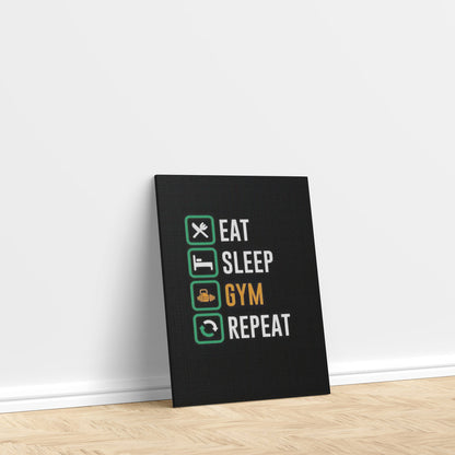 LuxuryStroke's Most Inspirational Paintings, Best Motivational Paintingand Inspirational Quotes On Artwork - Elevate Your Fitness Journey: Eat, Sleep, Gym, Repeat Gym Motivation Paintings