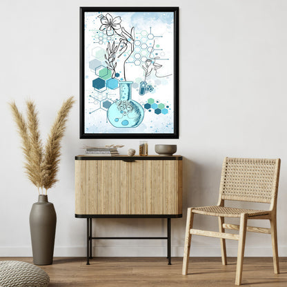 LuxuryStroke's Acrylic Abstract Flower Painting, Abstract Acrylic Flower Paintingand Contemporary Abstract Art - Premium Minimalistic Wall Art Painting