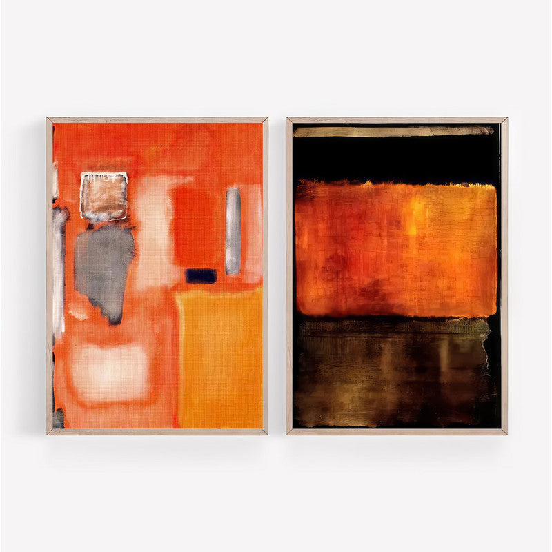 LuxuryStroke's Abstract Acrylic Portrait, Abstract Contemporary Paintingand Modern Abstract Artwork - Abstract Art Harmony: A Set of 2 Artful Masterpieces