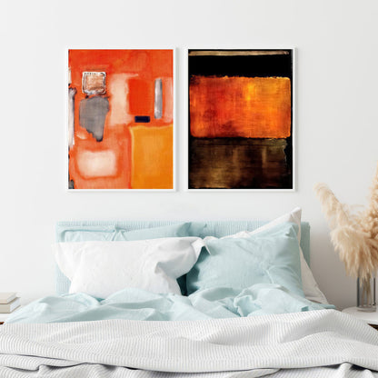 LuxuryStroke's Abstract Acrylic Portrait, Abstract Contemporary Paintingand Modern Abstract Artwork - Abstract Art Harmony: A Set of 2 Artful Masterpieces