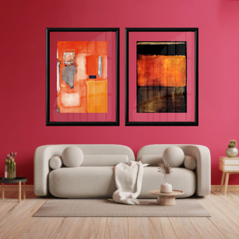 LuxuryStroke's Abstract Acrylic Portrait, Abstract Contemporary Paintingand Modern Abstract Artwork - Abstract Art Harmony: A Set of 2 Artful Masterpieces