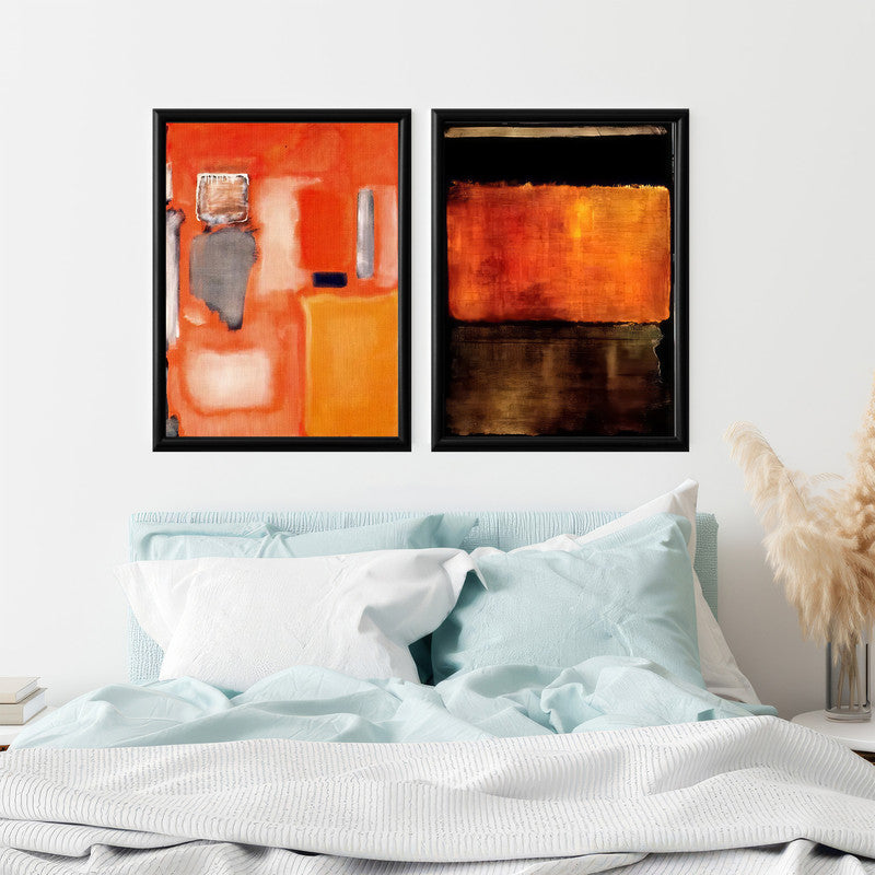 LuxuryStroke's Abstract Acrylic Portrait, Abstract Contemporary Paintingand Modern Abstract Artwork - Abstract Art Harmony: A Set of 2 Artful Masterpieces