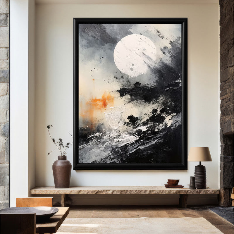 LuxuryStroke's Black And White Landscape Art, Beautiful Landscape Artand Landscape Painting Artwork - Abstract Landscape Serene Fusion: Landscape Wall Art  Painting