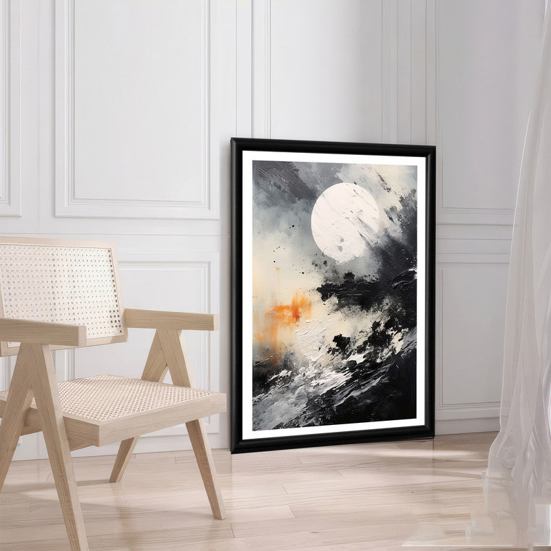 LuxuryStroke's Black And White Landscape Art, Beautiful Landscape Artand Landscape Painting Artwork - Abstract Landscape Serene Fusion: Landscape Wall Art  Painting