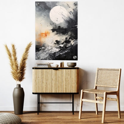 LuxuryStroke's Black And White Landscape Art, Beautiful Landscape Artand Landscape Painting Artwork - Abstract Landscape Serene Fusion: Landscape Wall Art  Painting